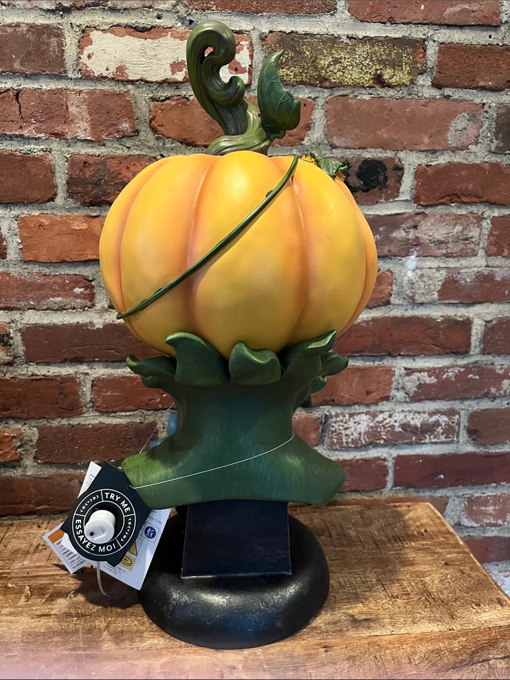 Whimsical Orange Pumpkin Figurine with Pink Accent - Picture 4 of 14